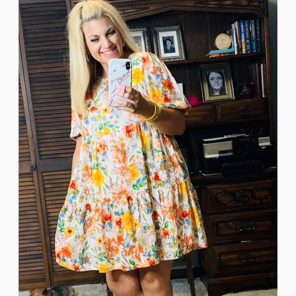 Free market floral tiered dress medium